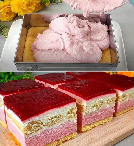 Das beliebteste Dessert dieses Frühlings. Himbeer-Tiramisu Kuchen, der auf der Zunge zergeht