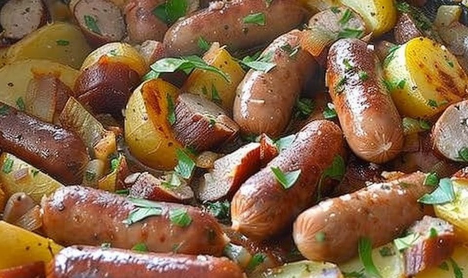 KARTOFFEL BRATWURST PFANNE IN 15 MINUTEN FERTIG !
