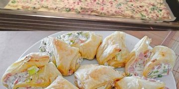 Das ist die leckerste die ich je gebacken habe, Flammkuchenrolle