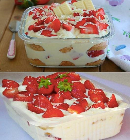 ERDBEER TIRAMISU MIT WEISSE SCHOKOLADE, Zum reinlegen lecker