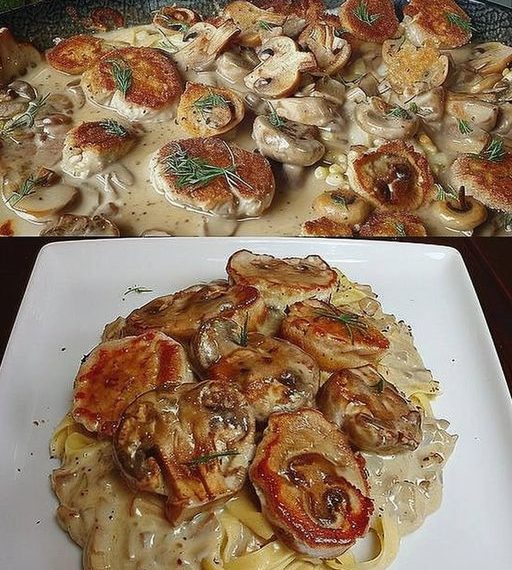 Medaillons in Pilzrahmsosse wie aus dem Restaurant
