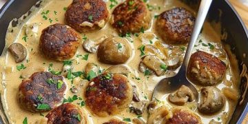 Ofenfrikadellen In Champignon Rahmsoße