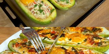 Kein Frittieren! Gefüllte Zucchini-Boote, die alle verrückt machen