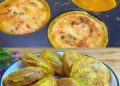 Pikante Reispfannkuchen mit Schinken und Gemüse