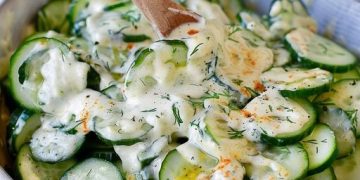Paprika Gurken Salat Mit Joghurt Senf Dressing