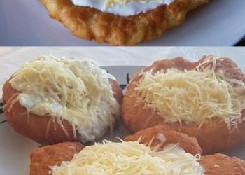 Ungarische Langos mit Knoblauch, megalecker