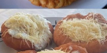 Ungarische Langos mit Knoblauch, megalecker