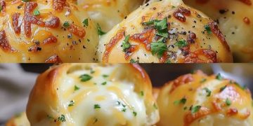 Knoblauch Brötchen gefüllt mit Mozzarella Käse