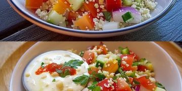 Couscous-Salat Mit Einer Frischen Zitronen-Joghurt-Sauce, Sooo Gesund!