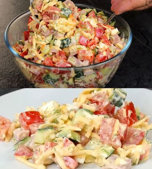 Salat aus frischem Gemüse und herzhaften Zutaten: Eine köstliche und sättigende Mahlzeit
