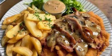 Hänschen Schnitzel mit Pommes und Rahm Champions