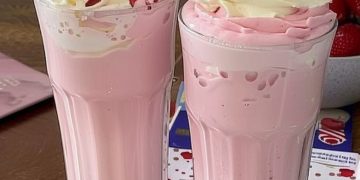 Erdbeer-Milchshake mit nur 3 Zutaten, so lecker und gesund