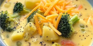 Mensch ist das leckeeeer mhmm Cheddar Brokkoli Kartoffel Suppe