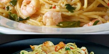  Spaghetti mit scharfer Garnelen – Sahne – Soße