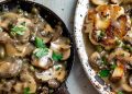 Einfache Blumenkohl-Champignonpfanne mit Mafaldine