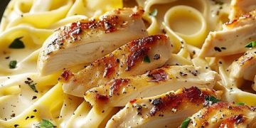 Fettuccine Alfredo mit Hähnchen