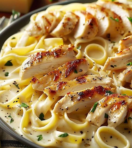 Fettuccine Alfredo mit Hähnchen