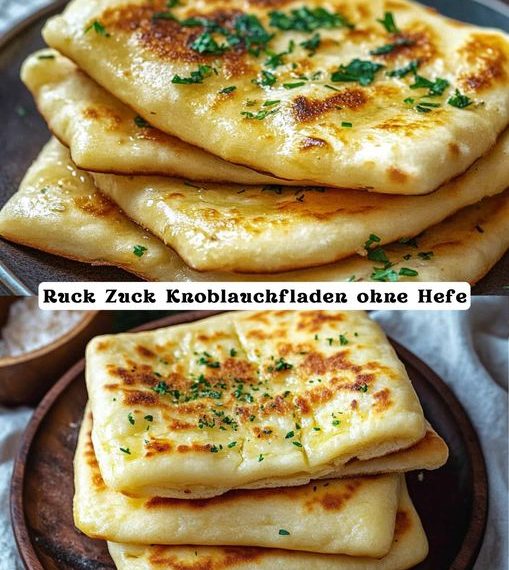 Ruck Zuck Knoblauchfladen ohne Hefe