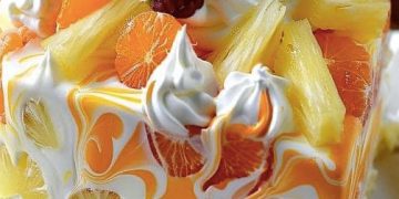 Fantakuchen mit Mandarinen und Ananas