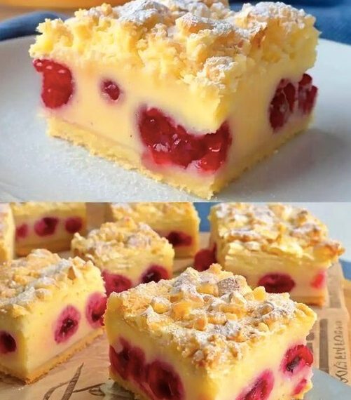 Kirschkuchen mit Streuseln und Vanillepudding, Suchtgefahr pur, megalecker