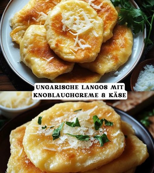 UNGARISCHE LANGOS MIT KNOBLAUCHCREME & KÄSE