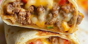 Cheeseburger-Wrap, schnelles und einfaches Rezept