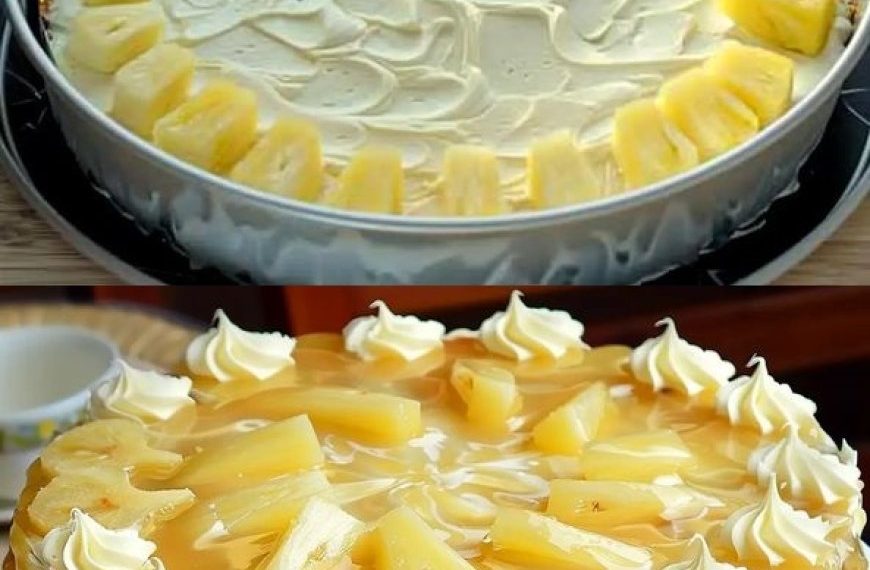 Ananastorte Rezept mit Nussboden und schneller Mascarpone-Füllung