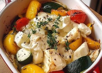 Backofengemüse auf Schafskäse