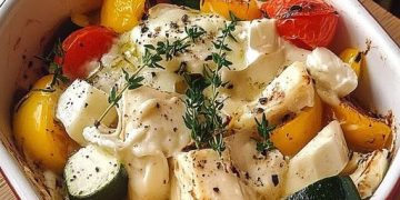 Backofengemüse auf Schafskäse