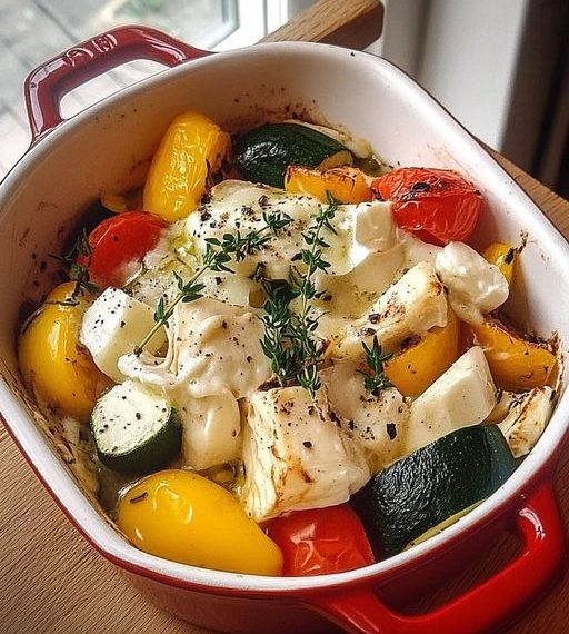 Backofengemüse auf Schafskäse