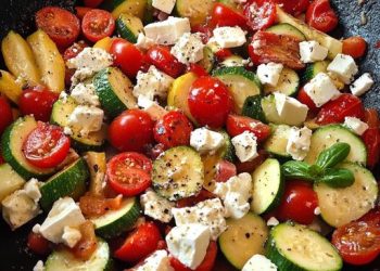 Tomaten-Zucchini-Pfanne mit Feta