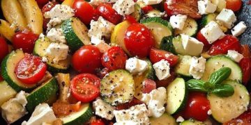 Tomaten-Zucchini-Pfanne mit Feta