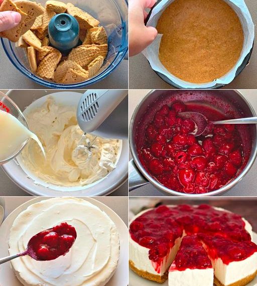 Philadelphia Himbeerentorte ohne Backen