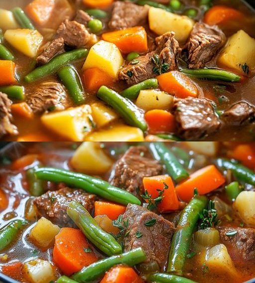 Rindfleischsuppe mit Gemüse