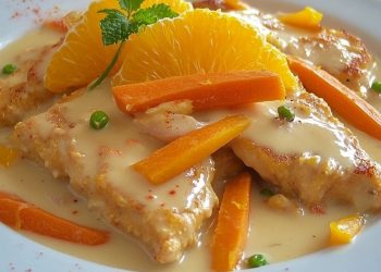 Putengeschnetzeltes mit Karotten-Orangen-Soße