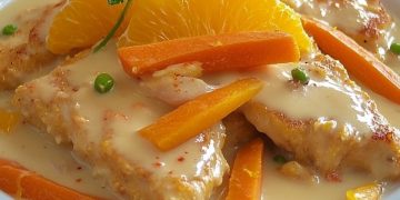 Putengeschnetzeltes mit Karotten-Orangen-Soße