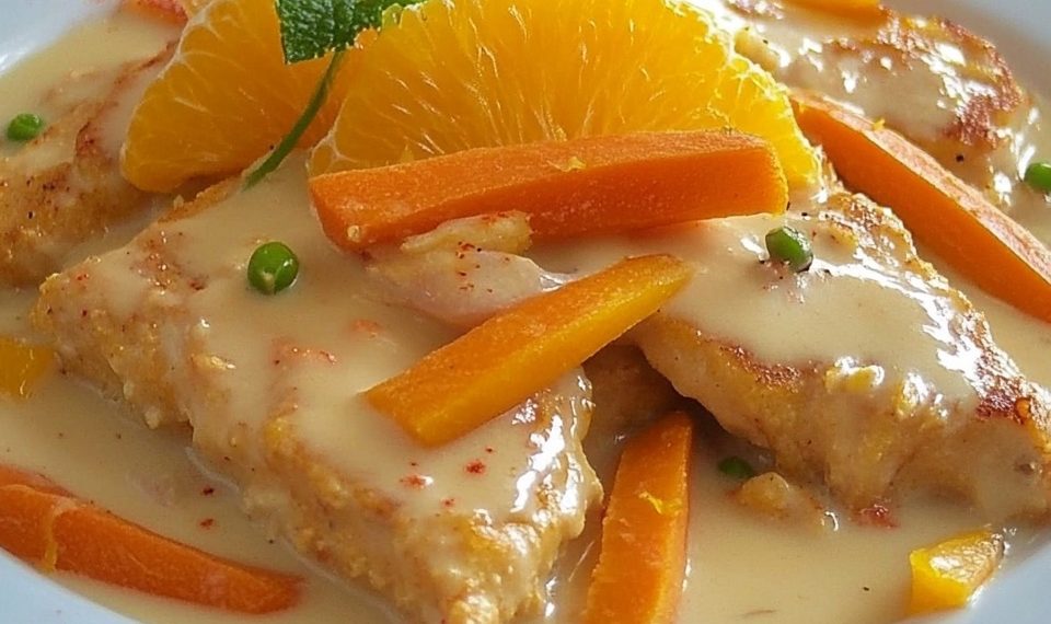 Putengeschnetzeltes mit Karotten-Orangen-Soße