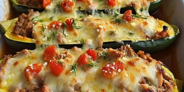 Gefüllte Zucchini mit Hackfleisch und Käse