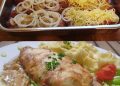 Sahneschnitzel mit Mett und Käse, megalecker