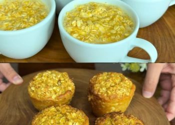 Orange Haferflocken-Tassen