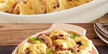 Hähnchen Tortellini Auflauf mit Käse