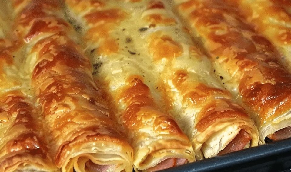 BLÄTTERTEIG Leckeres SCHINKEN KÄSE STANGEN