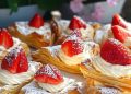 Erdbeerkissen aus Blätterteig mit 500 g Erdbeeren & Mandeln