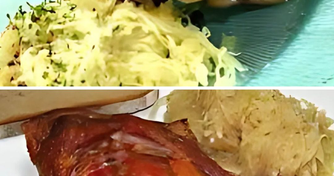 Schweinshaxe auf Sauerkraut 