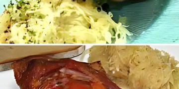 Schweinshaxe auf Sauerkraut 