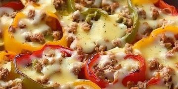 Gefüllter Paprika-Auflauf für jede Jahreszeit, ein absoluter Hingucker!