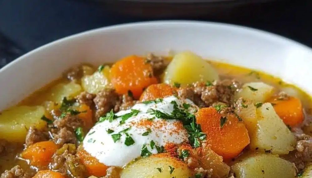 KARTOFFEL-HACKFLEISCH-TOPF MIT SCHMAND UND MÖHREN