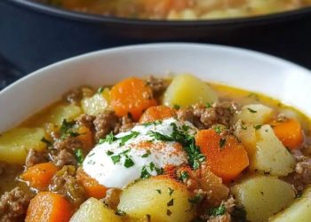 KARTOFFEL-HACKFLEISCH-TOPF MIT SCHMAND UND MÖHREN