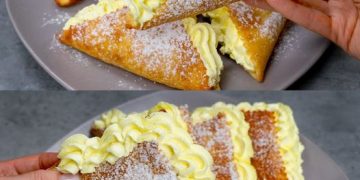Blätterteig Teilchen mit Pudding