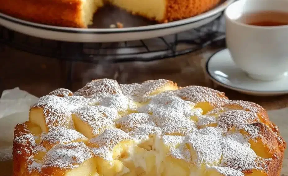 Apfelkuchen mit Vanillepudding